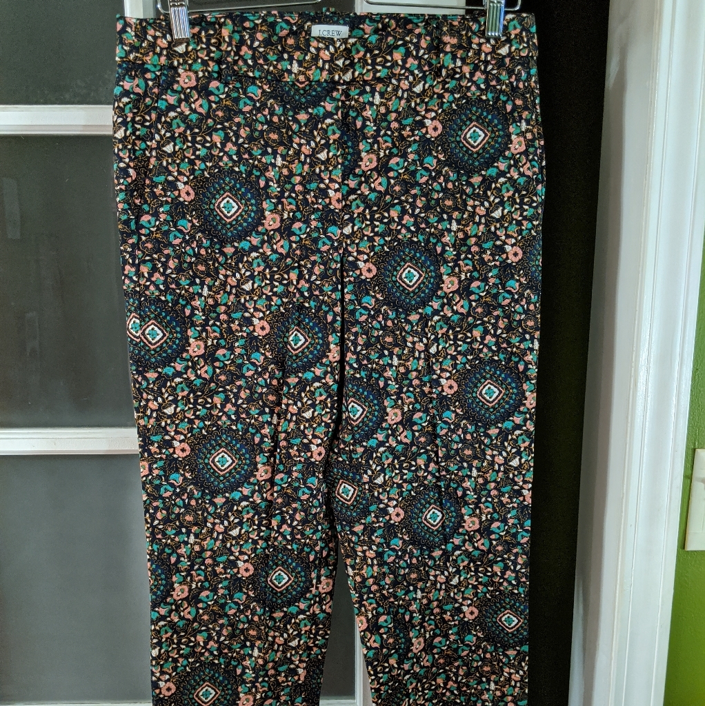 Jcrew Cropped Patterned Pants